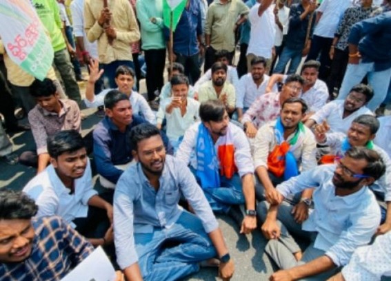 Protests continue over TSPSC exam paper leak Protests continue over TSPSC exam paper leak