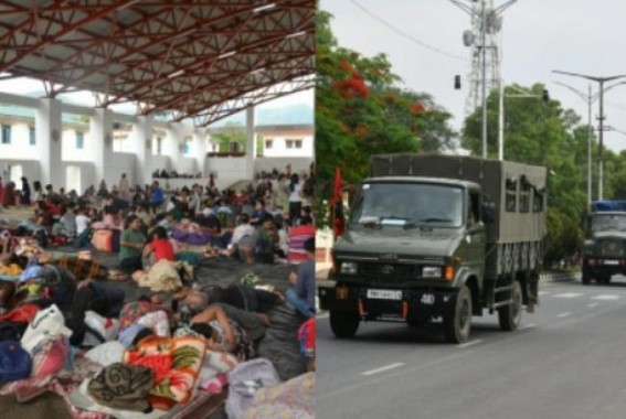Manipur: Article 355 invoked, Army flag march on, addtl troops airlifted from Assam Manipur: Article 355 invoked, Army flag march on, addtl troops airlifted from Assam
