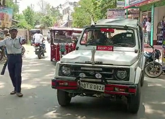 BJP MP Rebati Tripura’s Escort hit a pedestrian : Critically Injured
