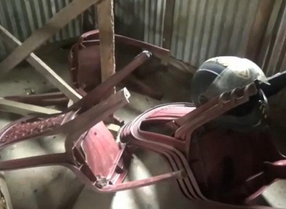 Tipra Motha Party office set on Fire in Jirania Tipra Motha Party office set on Fire in Jirania
