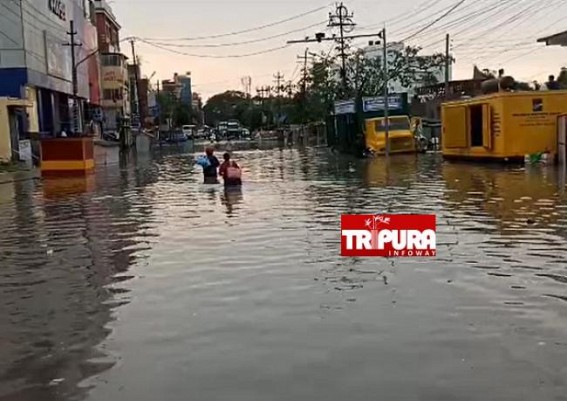 People Walked through Waist Level Water Due to Water-Logging in Agartala People Walked through Waist Level Water Due to Water-Logging in Agartala