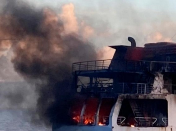 Ship carying 120 people catches fire off Philippines