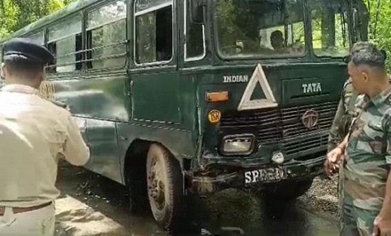 3 injured in TSR Bus and Bolero Accident on National Highway at Baramura