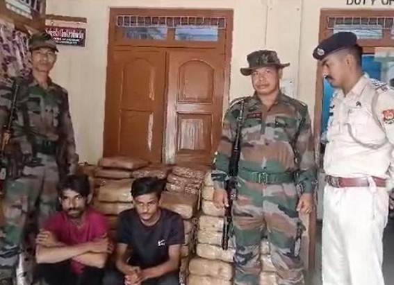 Ganja worth Rs. 50 Lakhs seized by Teliamura Police