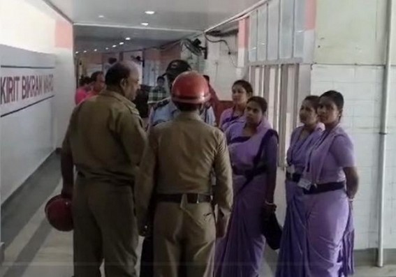 Panic in GB Hospital after Fire Incident Panic in GB Hospital after Fire Incident