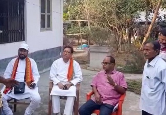 Congress President Birjit Sinha along with other CPIM leaders met with the victim families under Unakoti District Congress President Birjit Sinha along with other CPIM leaders met with the victim families under Unakoti District