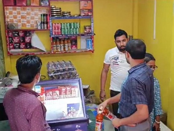 Huge Quantities of Expired Chips, Cold Drinks Seized from Tripura University lined Shops Huge Quantities of Expired Chips, Cold Drinks Seized from Tripura University lined Shops