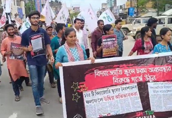 Vidya Jyoti scheme’s failure : SFI, TSU blames Ratan Lal Nath for the Crisis Vidya Jyoti scheme’s failure : SFI, TSU blames Ratan Lal Nath for the Crisis
