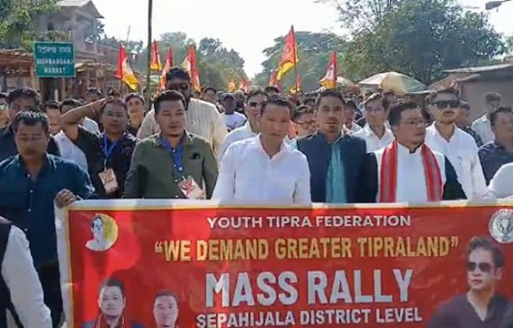 ‘Only Tipra Motha is the Option,’ claims party as they rallied in Bishramganj ‘Only Tipra Motha is the Option,’ claims party as they rallied in Bishramganj