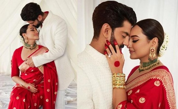 Sonakshi oozes love in pictures with Zaheer from reception night; she calls it 'divine intervention' Sonakshi oozes love in pictures with Zaheer from reception night; she calls it 'divine intervention'