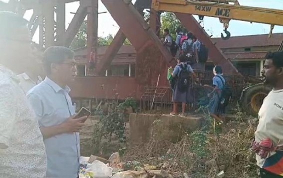 Bridge remains incomplete in Sabroom after 6 Years of BJP Govt ; Opposition leader visited the area, talked to locals Bridge remains incomplete in Sabroom after 6 Years of BJP Govt ; Opposition leader visited the area, talked to locals