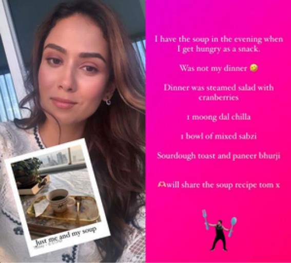 What Mira Kapoor has on her menu for evening - something 'super light' What Mira Kapoor has on her menu for evening - something 'super light'