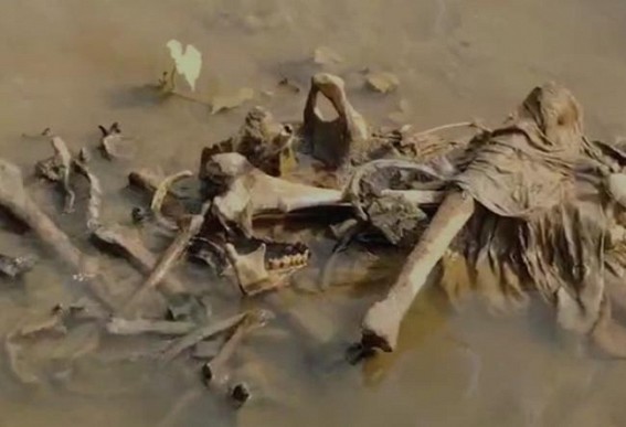 Skeleton recovered in Udaipur Gomati river Skeleton recovered in Udaipur Gomati river
