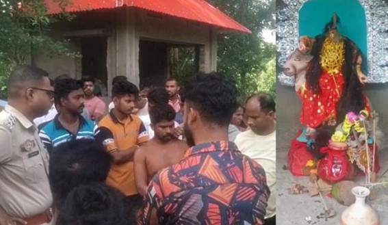 Tension Erupts in Udaipur Over Vandalism of Goddess Sheetala's Idol Tension Erupts in Udaipur Over Vandalism of Goddess Sheetala's Idol
