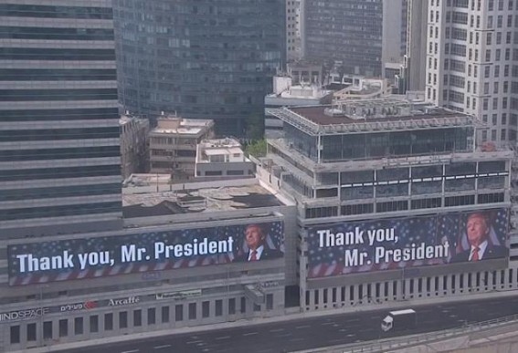 Tel Aviv honors President Trump by displaying ‘Thank You, Mr. President’ across the city Tel Aviv honors President Trump by displaying ‘Thank You, Mr. President’ across the city