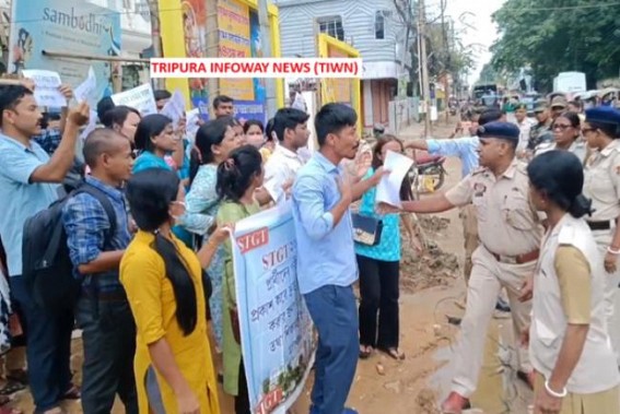 Protest erupted in Tripura as the government is planning new Recruitment without publishing 2022-STGT Results Protest erupted in Tripura as the government is planning new Recruitment without publishing 2022-STGT Results