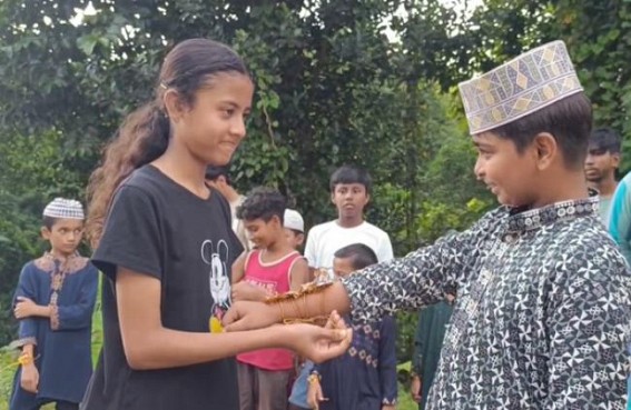 Tradition Maintained : Rakhi-Bandhan festival celebrated by Hindu and Muslim Kids at West Noabadi Tradition Maintained : Rakhi-Bandhan festival celebrated by Hindu and Muslim Kids at West Noabadi