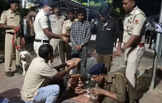 Man Arrested with 10 KG Ganja from Agartala Railway Station Man Arrested with 10 KG Ganja from Agartala Railway Station