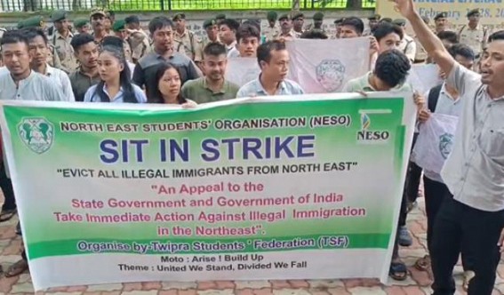 Seeking removal of Illegal Immigrants, NESO staged 3-hour demonstration in Agartala Circuit House Seeking removal of Illegal Immigrants, NESO staged 3-hour demonstration in Agartala Circuit House