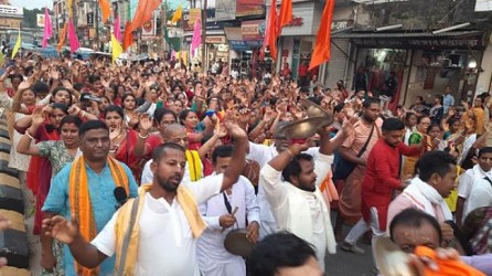 Chandan Jatra proceeding organized by ISCKON temple in Agartala. TIWN Pic May 10
