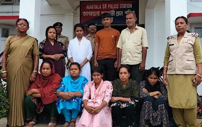Agartala Railway Police arrested eight Bangladeshi citizens for entering India illegally. TIWN Pic May 11