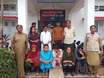 Agartala Railway Police arrested eight Bangladeshi citizens for entering India illegally. TIWN Pic May 11