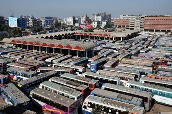 Private bus operators stall vehicles demanding higher fare