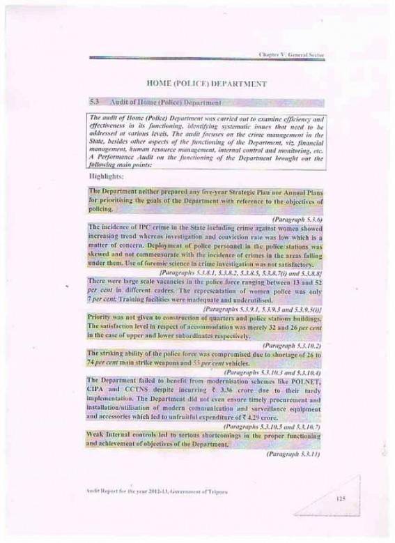 Home(Police) Department : CAG found many loopholes to be rectified : Govt. in slumber Home(Police) Department : CAG found many loopholes to be rectified : Govt. in slumber