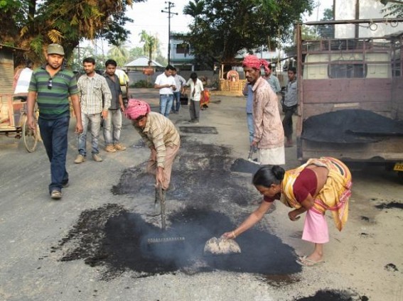 Polishing work in Kakraban-Udaipur Road is on war footing ahead of PM Modi's visit : PWD wakes up from slumber Polishing work in Kakraban-Udaipur Road is on war footing ahead of PM Modi's visit : PWD wakes up from slumber