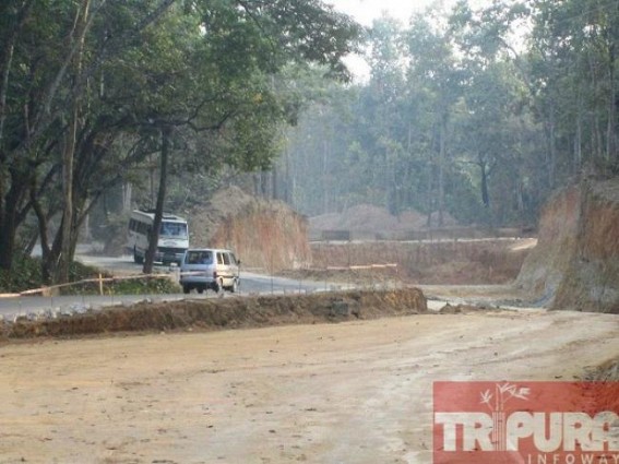 Udaipur-Sabroom double lane expansion work is undergoing in full swing Udaipur-Sabroom double lane expansion work is undergoing in full swing