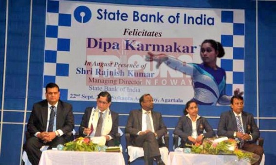 SBI awards Khel Ratna Dipa Karmakar Rs. 10 lakhs SBI awards Khel Ratna Dipa Karmakar Rs. 10 lakhs