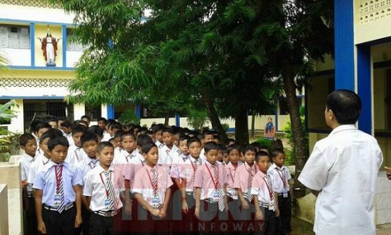 MP Jiten visited Holy Cross English Medium School at Birchandra Manu to review School infrastructure 