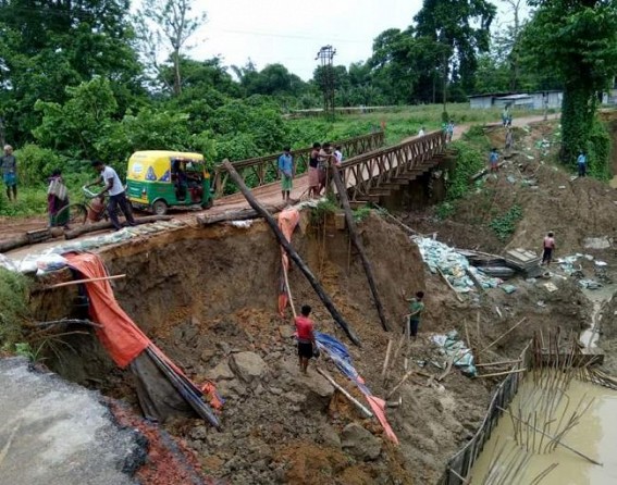 Dilapidated condition of the Amarpur Natunbazar  Bridge