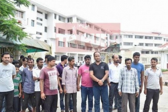 Forest Dept workers sit on strike in demand to be regularized