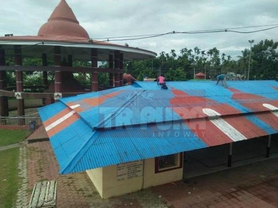 Preparation for Kharchi on peak at Old Agartala 