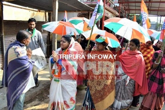 Congress candidate Ratna Datta starts campaigning to defeat BJP MLA Ashish Saha