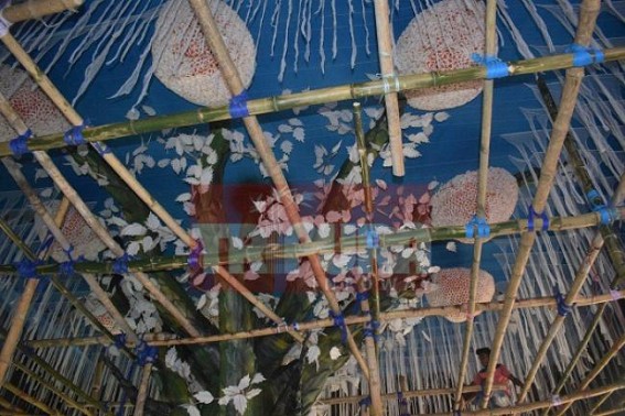 Ramthakur Sangha prepares Durga Puja pandal on 'Honey bees house'