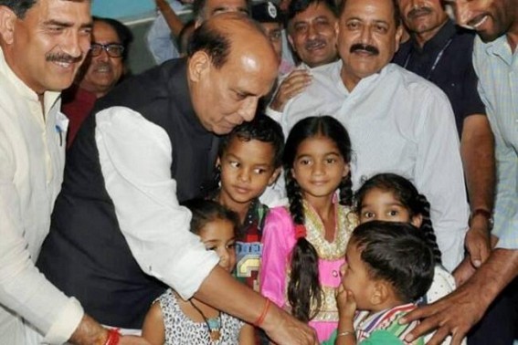 Rajnath Singh meets J&K school children