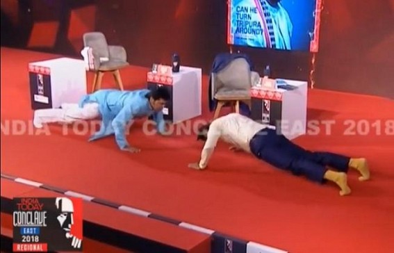 Tripura's 'Motormouth' enact Push-Ups in national Stage rather than highlighting Tripura's Culture, Heritage, or pitch for Investments to develop Tripura : State reels under severe financial crisis amid 'Hum Fit Tripura Fit' JUMLA Slogan