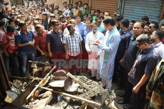 Crores of losses in capital city's market burning, businessmen left devastated as 11 shops swallowed by fire : CM, local MLA made visit