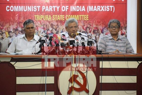 Sitaram Yechury hits 'Murder of Democracy under Biplab's misrule' Sitaram Yechury hits 'Murder of Democracy under Biplab's misrule'