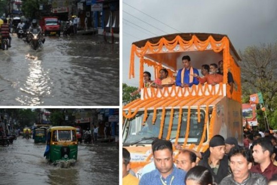 ‘Kamal Chaap Double Engine’ JUMLA resulting in Agartala city’s Water logging’, Where is Biplab Deb’s promise on ‘No Water-logging from 2019 in Agartala’? ‘Kamal Chaap Double Engine’ JUMLA resulting in Agartala city’s Water logging’, Where is Biplab Deb’s promise on ‘No Water-logging from 2019 in Agartala’?