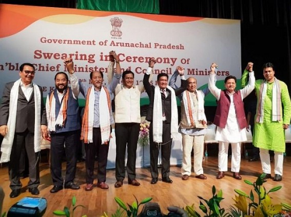 Biplab Deb attends Arunachal Govt's sworn-in programme