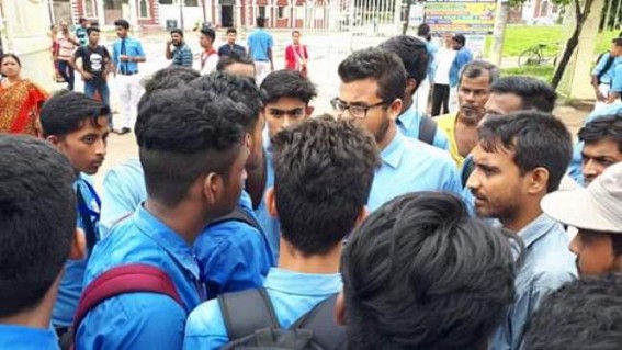 Umakanta Academy students blocked road allegedly without permission centering admission issue : 2 arrested