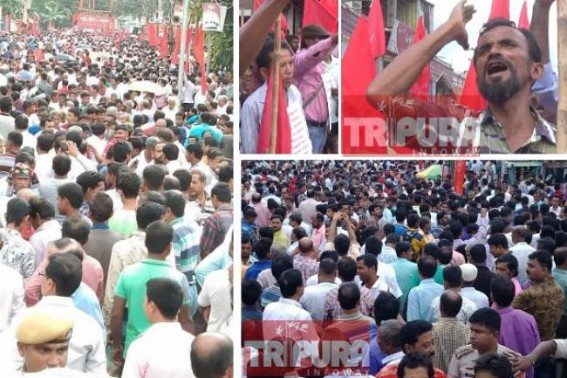 Public outrage against BJP Govt blasts through CPI-M massive rally, Red waves flooded Streets : Farmers’ protest paralyzed state’s capital city amid massive threats of ruling BJP, Agartala city remained immobilized whole-day Public outrage against BJP Govt blasts through CPI-M massive rally, Red waves flooded Streets : Farmers’ protest paralyzed state’s capital city amid massive threats of ruling BJP, Agartala city remained immobilized whole-day