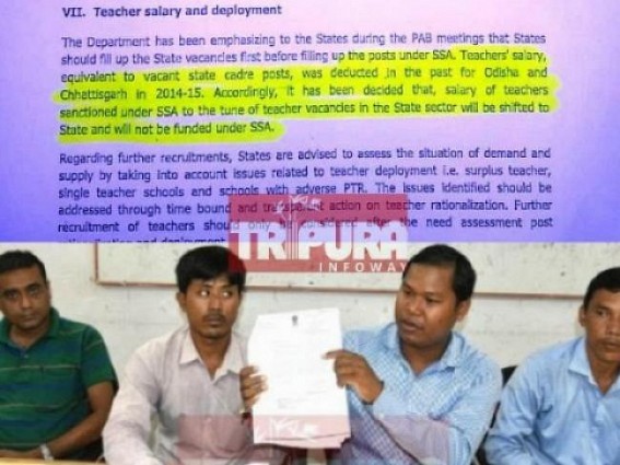 SSA Teachers afraid of losing jobs in Tripura SSA Teachers afraid of losing jobs in Tripura