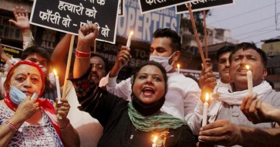 Youth Congress holds candle light march demanding justice for Hathras victim Youth Congress holds candle light march demanding justice for Hathras victim