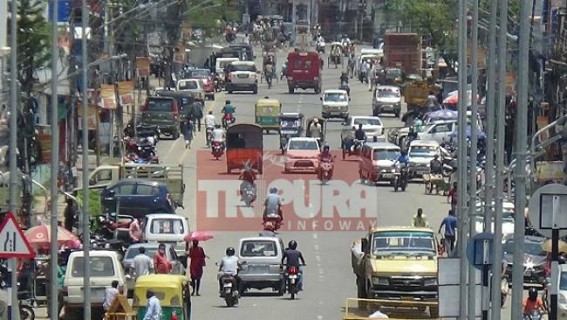 Rushes increased on Monday in COVID-Free Tripura : Traffic Police back to Traffic Posts as numbers of vehicles raised massively