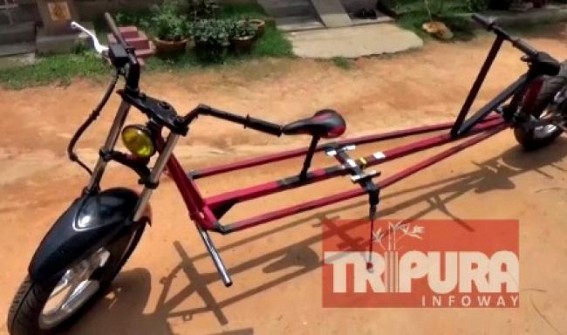 Tripura Man created 2 seated E-Bike with 1 metre distance to help people in Lockdown Tripura Man created 2 seated E-Bike with 1 metre distance to help people in Lockdown