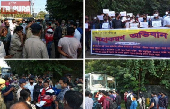 'Why Not filling Up 4445 Vacated Posts ? Why Depriving UR-Category ?' : Tripura's B.Ed Passed Out Unemployed Youths staged Agitation before Civil Secretariat